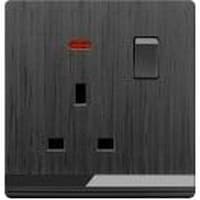 Socket with Switch, Black, 13A