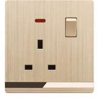 Picture of Socket with Switch, Champaign Golden, 13A