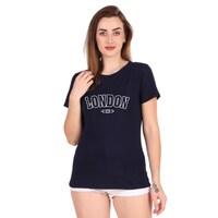 Picture of Trendy Rabbit London Printed Cotton Women T-Shirt, Navy Blue - Carton of 30