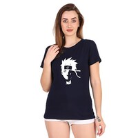 Picture of Trendy Rabbit Naruto Printed Cotton Women T-Shirt, Navy Blue - Carton of 30