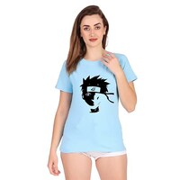 Picture of Trendy Rabbit Naruto Printed Cotton Women T-Shirt, Sky Blue - Carton of 30