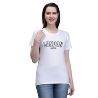 Picture of Trendy Rabbit London Printed Cotton Women T-Shirt, White - Carton of 30