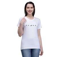 Picture of Trendy Rabbit Relax Printed Cotton Women T-Shirt, White - Carton of 30