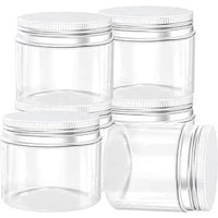 Picture of FUFU Clear Plastic Mason Jars with Lids, 450g - Pack of 6