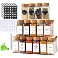 Picture of FUFU Glass Spice Jars with Bamboo Lids, 113g - Set of 24