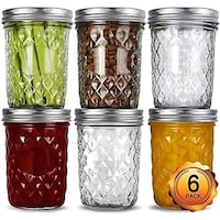 Picture of FUFU Wide Mouth Mason Jars with Lids, 450g - Pack of 6