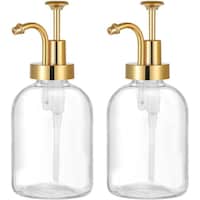 Picture of FUFU Coffee Syrup Dispenser for Coffee Bar, 350ml, Gold - Set of 2