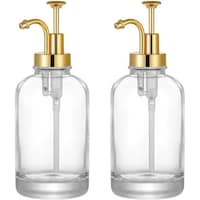 Picture of FUFU Coffee Syrup Dispenser for Coffee Bar, 500ml, Gold - Set of 2