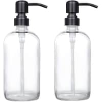 FUFU Glass Soap Dispenser, Clear, 450g - Pack of 2