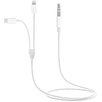 Picture of Trands 2 in 1 Lightning and Type-C Aux Audio Cable, TR-CA744, White
