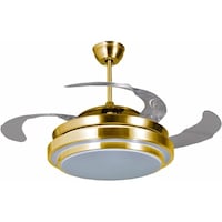 Modi LED Ceiling Light with Fan & Remote Control, 220V, Gold