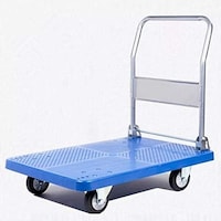 Picture of Zl Folding Plastic Hand Trolley, 300Kgs, Blue