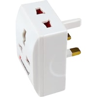 Picture of V.Max Universal 3 Way Travel Adapter with Square-Pinand Light, White