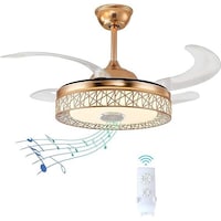 Picture of V.Max 3 Speed Noiseless Ceiling Fan with LED Light, 65W, 42Inch, Gold