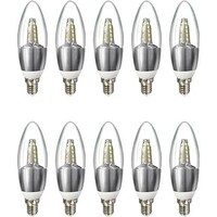 Picture of V.Max LED Candle Lamp Bulbs, 5W, Silver - Set of 10