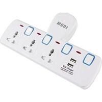 Picture of V.Max 3 Way & USB Universal Wall Socket with Switch & Light, 250V