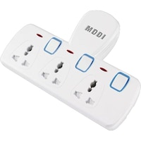 Picture of V.Max Universal 3 Way Wall Socket with Switch & Light, 250V