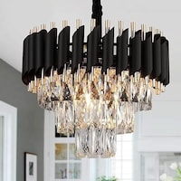 Picture of Hua Qiang Wang Modern Crystal Chandelier Light, Black & Gold