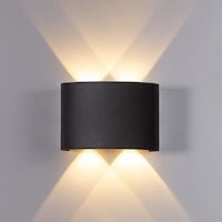 Hua Qiang Wang Modern Aluminium LED Wall Light,4W,  4.7inch, Black