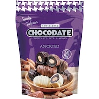 Chocodate Assorted Chocolate Date & Almond, 250g - Carton of 12