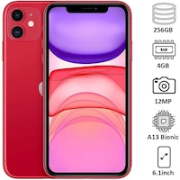 Picture of Apple iPhone 11, 256GB, 4GB RAM, 6.1inch, Red (Refurbished)