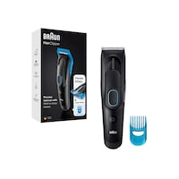 Picture of Braun Precise Haircuts with Lifetime Sharp Blades Hair Clipper, Black & Blue
