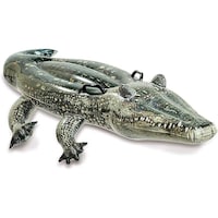 Picture of Intex Realistic Gator Ride On pool Float, 57551, Multicolour