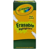 Picture of Crayola Dual Ended Erasable Highlighter, Yellow, Pack of 12