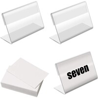 Picture of Billioteam Acrylic Price Tag Label Counter Top Stand, Clear, Set of 50