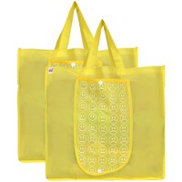 Picture of Fun Homes Foldable Shopping Grocery Tote Bag, Yellow, Set of 2