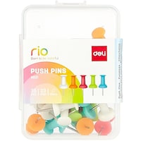 Picture of Deli Push Pin Box, 23mm, Multicolour, Pack of 35