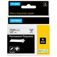 Picture of Dymo Rhino Permanent Polyester Type, 12mmx5.5m, White