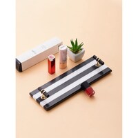 Picture of Stripe Design Natural Marble Tray with Handle, Black & White