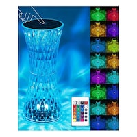 HOCC Crystal Table Lamp with 6 Level Brightness Adjustment, Multicolour
