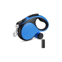 Picture of HOCC Retractable Dog Leash with Trash Bag Holder, 5M, Black & Blue
