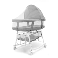 HOCC 3 in 1 Portable Baby Sleeper Rocking Cradle Bed, Grey
