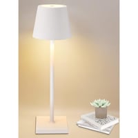 Picture of HOCC Battery Operated Cordless Rechargeable Table Lamp, White