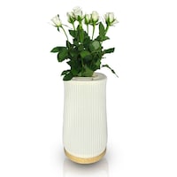 Picture of HOCC 2 in 1 Electric Flower Vase Table Lamp, White