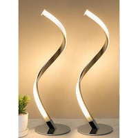 Picture of HOCC Modern Spiral LED Table Lamps, Multicolour - Set of 2