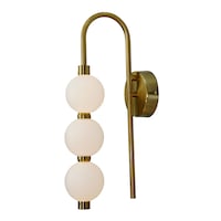 Spolux Iron Globe Design 3 Light Wall Lamp, Gold