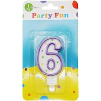 Picture of Party Fun Number Candle No 6, Purple