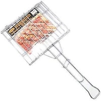 Picture of Strong & Durable Barbecue Rectangular Grilling Basket, Silver