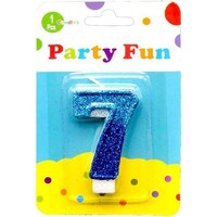 Picture of Party Fun 2 Color Glitters Number Candle No 7, 2inch