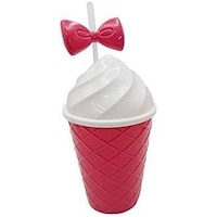 Picture of Plastic Drinking Cup With Straw, Red