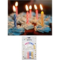 Picture of Happy Birthday Party Candles, Mixed Colour, Pack of 12