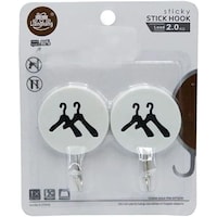 Picture of Design Sticky Stick Adhesive Hooks, Cream, Pack of 2