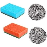 Picture of OKS Stainless Steel Scourer & Sponge, Pack of 4 Units