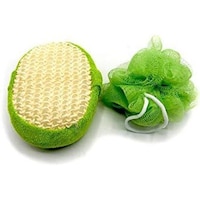 Strong & Attractive Set of Body scrubber & Sponge Loofah, Assorted Colors, Pack of 2