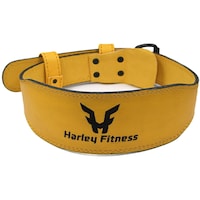Picture of Harley Fitness Leather Weightlifting Slim Fit Gym Belt, XL, Yellow