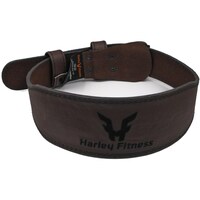Harley Fitness Leather Weightlifting Slim Fit Gym Belt, XXL, Brown